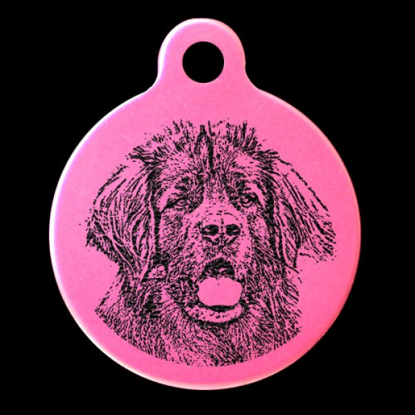 Leonberger Engraved 31mm Large Round Pet Dog ID Tag